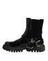 Dolce & Gabbana Black Leather Chelsea Short Boots – Mid-Calf Shoes