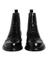 Dolce & Gabbana Black Leather Lace Up Mid Calf Boots Shoes