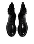 Dolce & Gabbana Black Leather Lace Up Mid Calf Boots Shoes