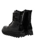 Dolce & Gabbana Black Leather Lace Up Mid Calf Boots Shoes