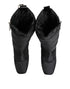 Dolce & Gabbana Black Padded Mid-Calf Boots with Silver Logo Heel - Women’s