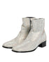 Dolce & Gabbana White Strass DG Logo Heels Ankle Boots Shoes