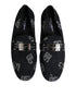 Dolce & Gabbana Blue Logo Cotton Loafers Formal Dress Shoes