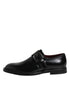 Dolce & Gabbana Black Leather Monk Strap Derby Formal Shoes