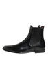 Dolce & Gabbana Black Chelsea Slip On Mid Calf Boots Shoes