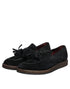 Dolce & Gabbana Black Suede Tassel Embellished Loafers Shoes