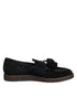 Dolce & Gabbana Black Suede Tassel Embellished Loafers Shoes
