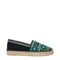 Prada Women's Espadrilles – Black Fabric Slip-On Flats with Multicolor Embroidery