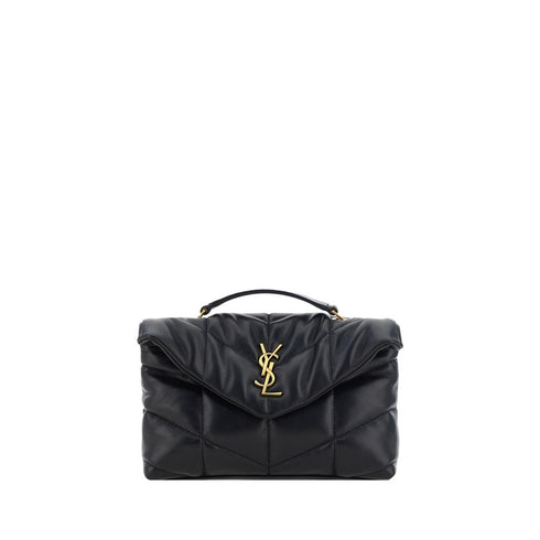 Saint Laurent Loulou Puffer Toy Shoulder Bag in Black Lambskin for Women