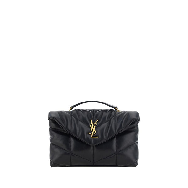 Saint Laurent Loulou Puffer Toy Shoulder Bag in Black Lambskin for Women