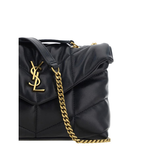 Saint Laurent Loulou Puffer Toy Shoulder Bag in Black Lambskin for Women