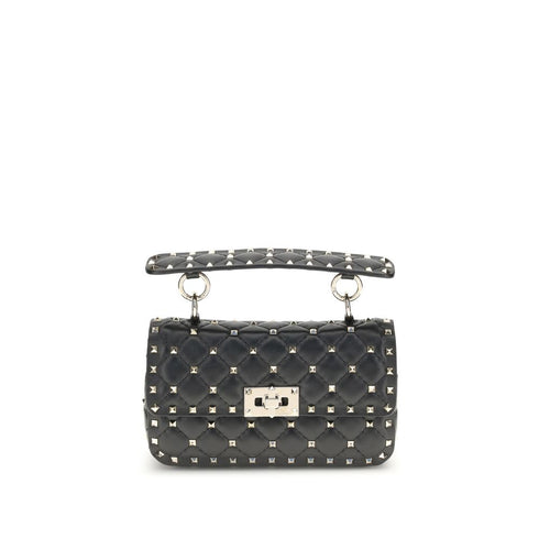 Valentino Garavani Rockstud Spike Small Handbag Black Calf Leather Women’s
