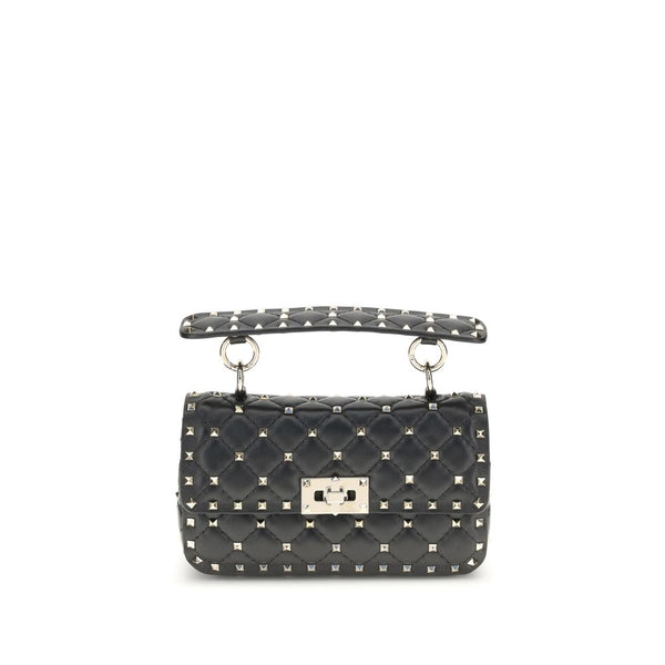 Valentino Garavani Rockstud Spike Small Handbag Black Calf Leather Women’s