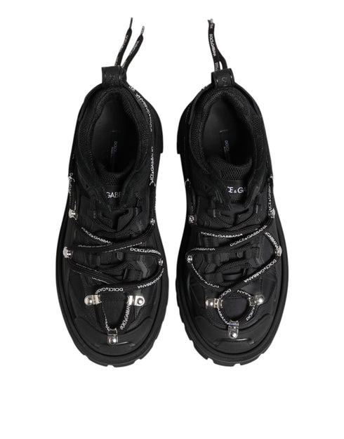 Dolce & Gabbana Black Low Top Lace Up Trekking Sneakers Shoes