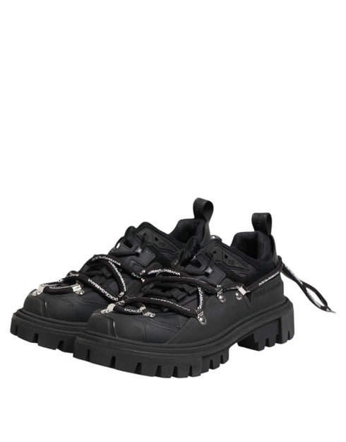 Dolce & Gabbana Black Low Top Lace Up Trekking Sneakers Shoes