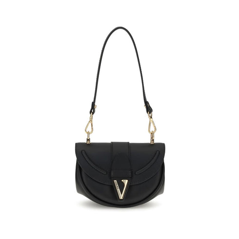 Versace Virtus Small Black Leather Shoulder Bag for Women