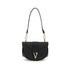 Versace Virtus Small Black Leather Shoulder Bag for Women