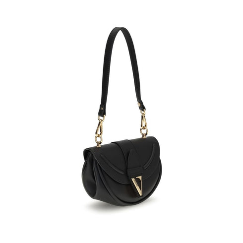 Versace Virtus Small Black Leather Shoulder Bag for Women