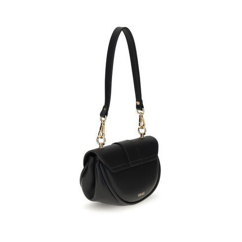 Versace Virtus Small Black Leather Shoulder Bag for Women