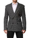 Dolce & Gabbana Black White Double Breasted Men Suit Blazer