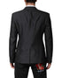Dolce & Gabbana Dark Gray Bee Embroidery Wool Coat Blazer
