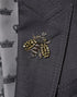 Dolce & Gabbana Dark Gray Bee Embroidery Wool Coat Blazer