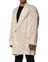 Dolce & Gabbana Beige Polyester Logo Monogram Coat Jacket