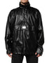 Dolce & Gabbana Black Polyester Logo Plaque Bomber Jacket