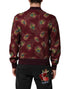 Dolce & Gabbana Maroon Peacock Feather Print Bomber Jacket