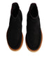 Dolce & Gabbana Black Calf Suede Slip On Ankle Boots Shoes