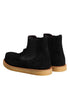 Dolce & Gabbana Black Calf Suede Slip On Ankle Boots Shoes