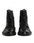 Dolce & Gabbana Black Leather Lace Up Mid Calf Boots Shoes