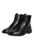 Dolce & Gabbana Black Leather Lace Up Mid Calf Boots Shoes