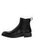 Dolce & Gabbana Black Chelsea Leather Mid Calf Boots Shoes