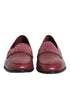 Dolce & Gabbana Burgundy Leather Formal Slip On Shoes