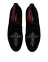Dolce & Gabbana Black Suede Cross Slip On Loafers Dress Shoes