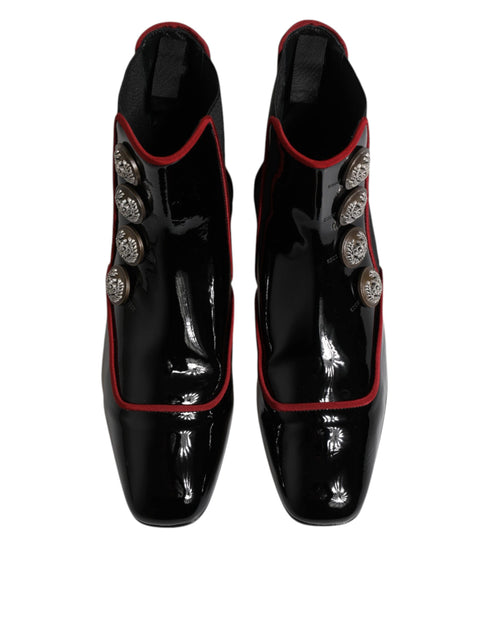 Dolce & Gabbana Black Jackie Buttoned Chelsea Boots