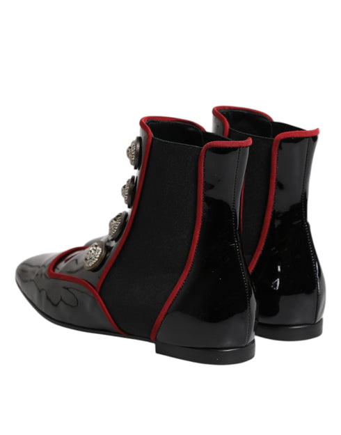 Dolce & Gabbana Black Jackie Buttoned Chelsea Boots