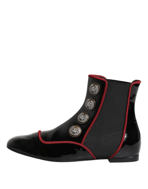 Dolce & Gabbana Black Jackie Buttoned Chelsea Boots
