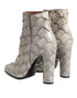 Dolce & Gabbana Grey Fish Scale Leather Ankle Boots with High Heels - Women’s