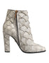 Dolce & Gabbana Grey Fish Scale Leather Ankle Boots with High Heels - Women’s