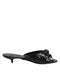 Dolce & Gabbana Women’s Black Python Leather Kitten Heels Slide Sandals