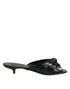 Dolce & Gabbana Women’s Black Python Leather Kitten Heels Slide Sandals
