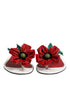 Dolce & Gabbana KEIRA Flat Sandals – Women's Red White Calf Leather Flower Design
