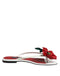 Dolce & Gabbana KEIRA Flat Sandals – Women's Red White Calf Leather Flower Design