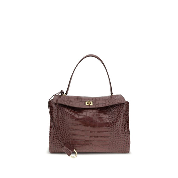 Balenciaga Rodeo Medium Handbag – Brown Crocodile-Effect Calf Leather – Women’s