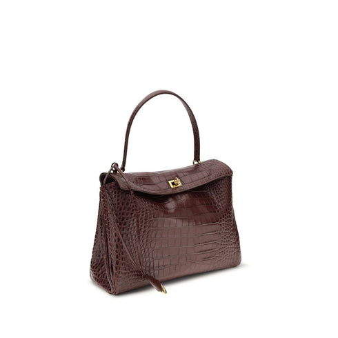 Balenciaga Rodeo Medium Handbag – Brown Crocodile-Effect Calf Leather – Women’s