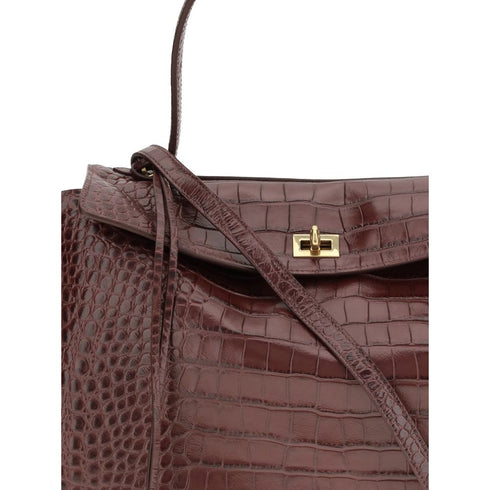 Balenciaga Rodeo Medium Handbag – Brown Crocodile-Effect Calf Leather – Women’s