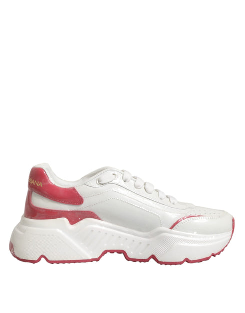 Dolce & Gabbana Daymaster Sneakers White Pink Calf Leather Low Top Shoes for Women