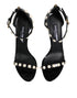 Dolce & Gabbana Black KEIRA Sandals – Women’s Patent Leather Pearl Heels